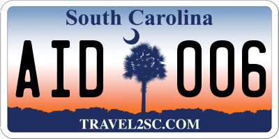 SC license plate AID006
