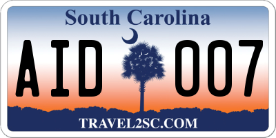 SC license plate AID007