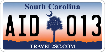 SC license plate AID013