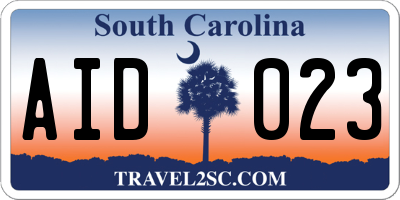 SC license plate AID023