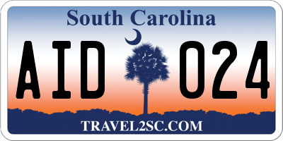 SC license plate AID024