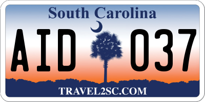 SC license plate AID037