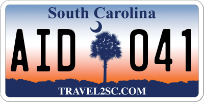 SC license plate AID041