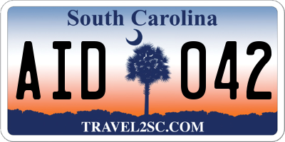 SC license plate AID042