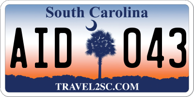 SC license plate AID043