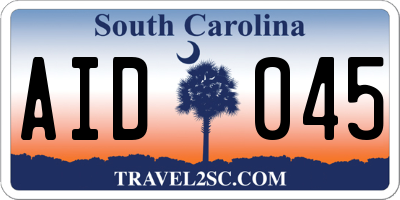 SC license plate AID045