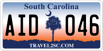 SC license plate AID046