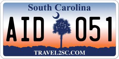 SC license plate AID051