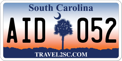 SC license plate AID052