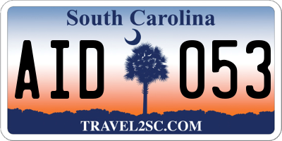 SC license plate AID053