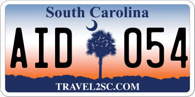 SC license plate AID054