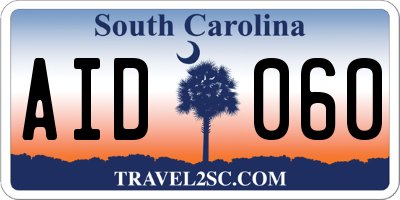 SC license plate AID060
