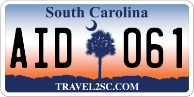 SC license plate AID061