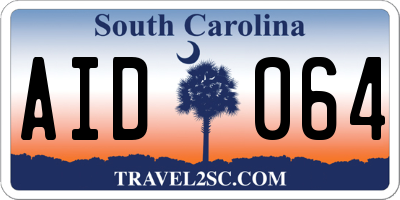 SC license plate AID064