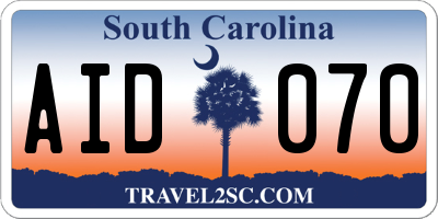 SC license plate AID070