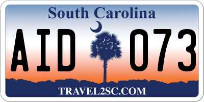 SC license plate AID073