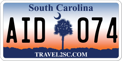 SC license plate AID074