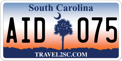 SC license plate AID075