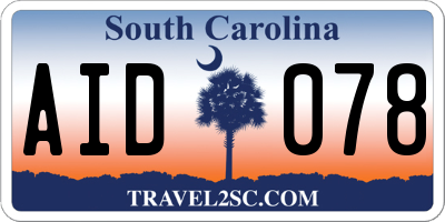 SC license plate AID078