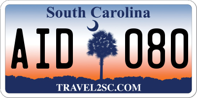 SC license plate AID080