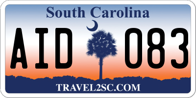 SC license plate AID083