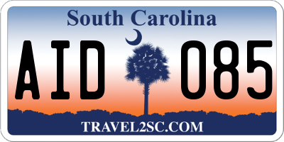 SC license plate AID085