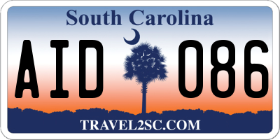 SC license plate AID086