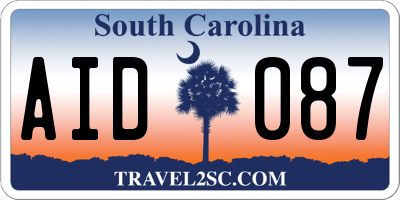SC license plate AID087