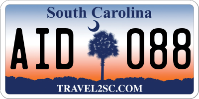 SC license plate AID088