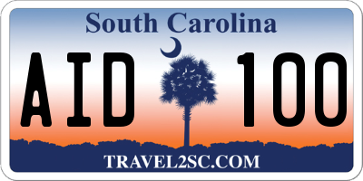 SC license plate AID100
