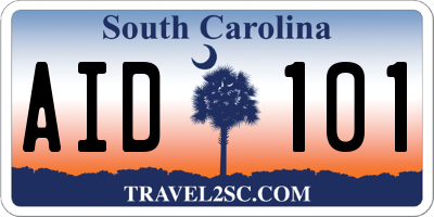 SC license plate AID101