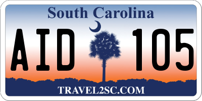 SC license plate AID105