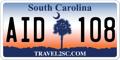 SC license plate AID108