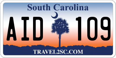 SC license plate AID109