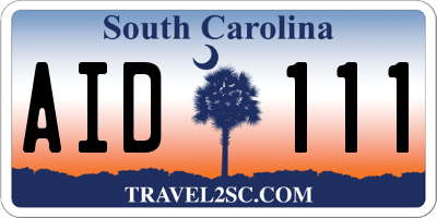 SC license plate AID111