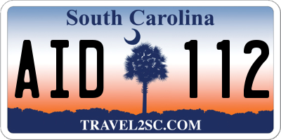SC license plate AID112