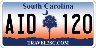 SC license plate AID120