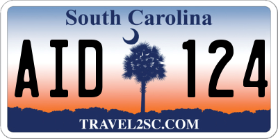 SC license plate AID124