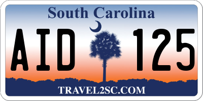 SC license plate AID125