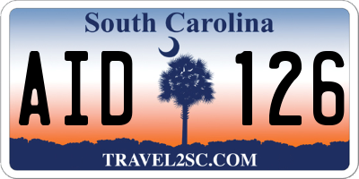 SC license plate AID126