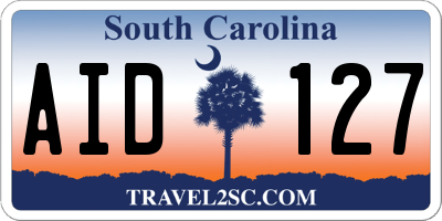 SC license plate AID127