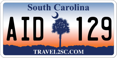 SC license plate AID129