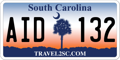 SC license plate AID132