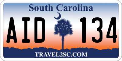 SC license plate AID134