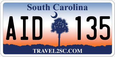 SC license plate AID135