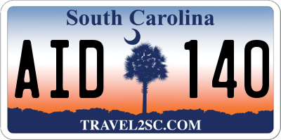 SC license plate AID140