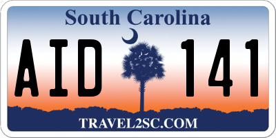 SC license plate AID141