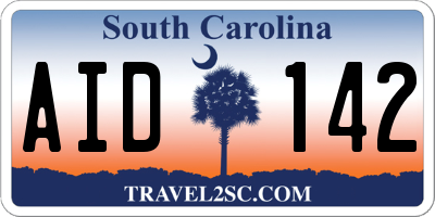 SC license plate AID142