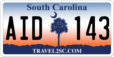 SC license plate AID143