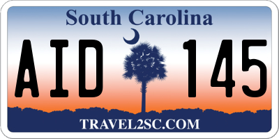 SC license plate AID145